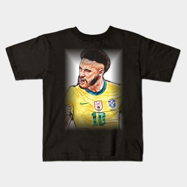 Neymar Jr Brazil Jersey Kids T-Shirt by Chaska Store